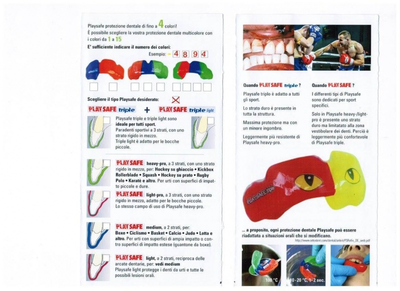 Brochure paradenti sportivo per adulti e bambini